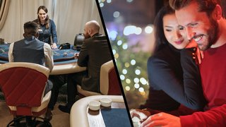 Casino in real life and then couple playing games at home
